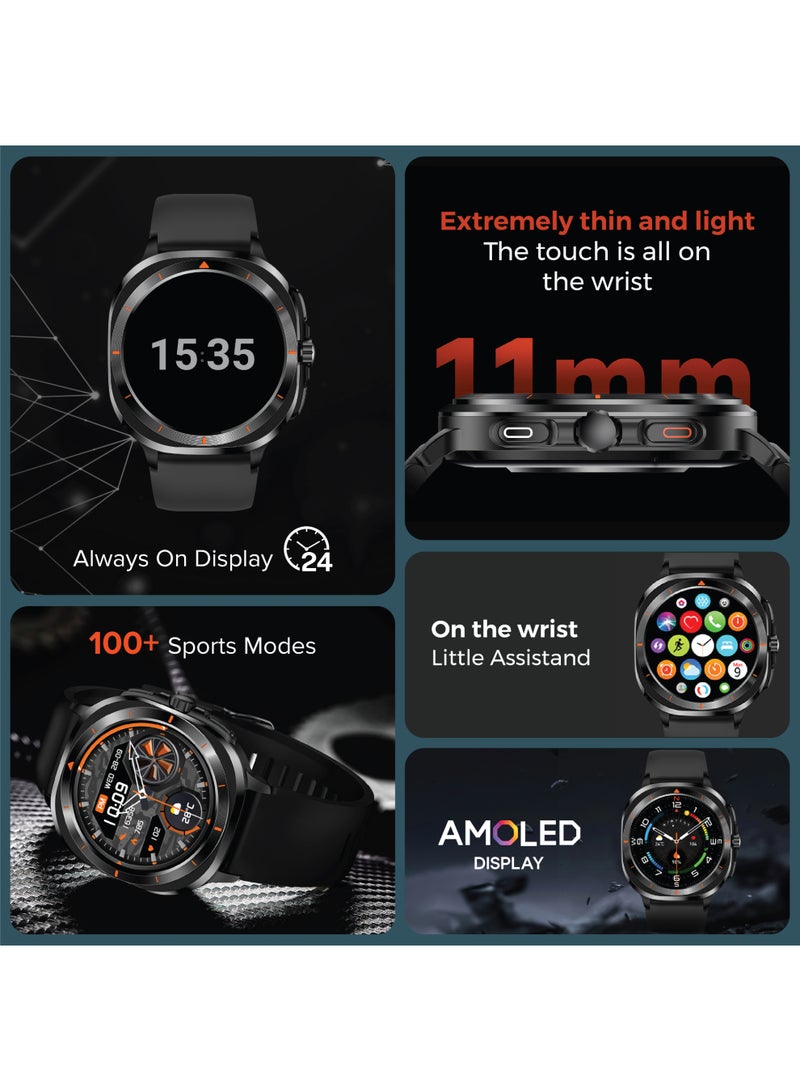 Trands SW190 Smart Watch for Men & Women – 1.43" HD Screen, Bluetooth Calling, IP67 Waterproof, Fitness Tracker with Heart Rate & Sleep Monitor, Premium Magnetic Mesh Band – Black - Image 2